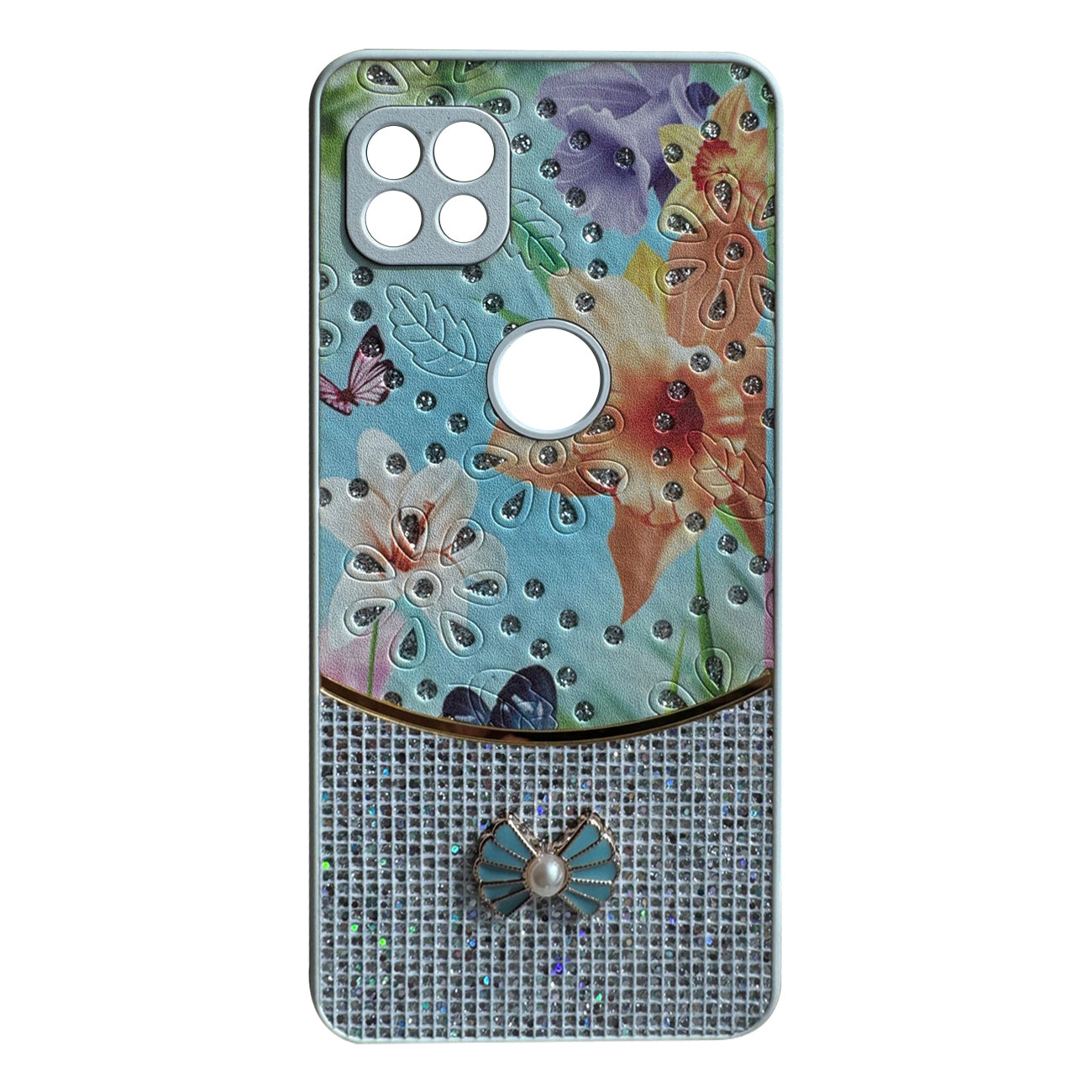 Sparkle Glitter Bling  Phone Case in White With Colorful Cover For Galaxy S24FE